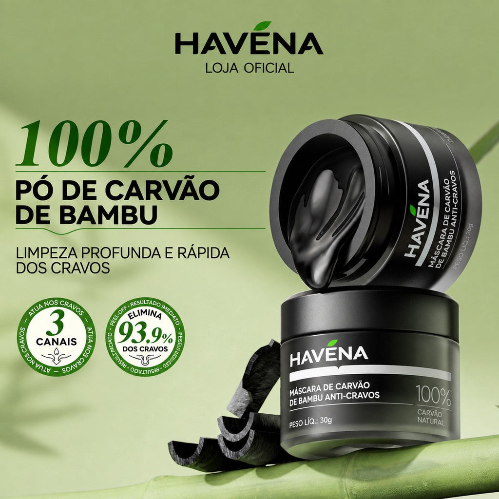 Máscara Anti-Cravos Carvão de Bambu