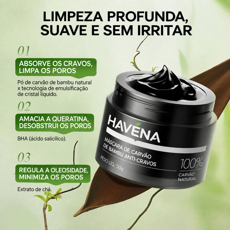 Máscara Anti-Cravos Carvão de Bambu