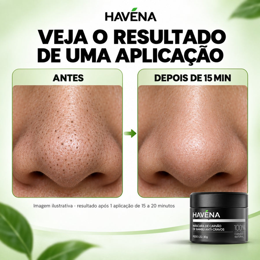 Máscara Anti-Cravos Carvão de Bambu